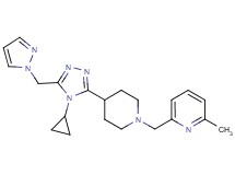 2-({4-[4-cyclopropyl-5-(1H-pyrazol-1-ylmethyl)-4H-1,2,4-triazol-3-yl]piperidin-1-yl}methyl)-6-methylpyridine