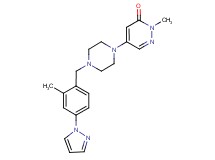 2-methyl-5-{4-[2-methyl-4-(1H-pyrazol-1-yl)benzyl]piperazin-1-yl}pyridazin-3(2H)-one