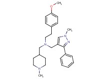 2-(4-methoxyphenyl)-N-[(1-methyl-3-phenyl-1H-pyrazol-4-yl)methyl]-N-[(1-methyl-4-piperidinyl)methyl]ethanamine