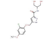 5-[(2-chloro-4-methoxyphenoxy)methyl]-N-[2-hydroxy-1-(hydroxymethyl)ethyl]-1H-pyrazole-3-carboxamide