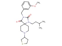 3-(3-methoxybenzyl)-1-(3-methylbutyl)-8-(tetrahydro-3-thienyl)-1,3,8-triazaspiro[4.5]decane-2,4-dione