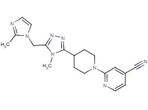 2-(4-{4-methyl-5-[(2-methyl-1H-imidazol-1-yl)methyl]-4H-1,2,4-triazol-3-yl}piperidin-1-yl)isonicotinonitrile