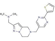 N,N-dimethyl-1-(5-{[2-(2-thienyl)-5-pyrimidinyl]methyl}-4,5,6,7-tetrahydropyrazolo[1,5-a]pyrazin-2-yl)methanamine