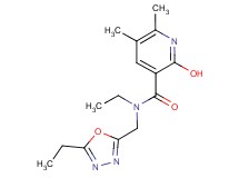 N-ethyl-N-[(5-ethyl-1,3,4-oxadiazol-2-yl)methyl]-2-hydroxy-5,6-dimethylnicotinamide