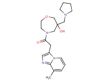4-[(8-methylimidazo[1,2-a]pyridin-3-yl)acetyl]-6-(pyrrolidin-1-ylmethyl)-1,4-oxazepan-6-ol