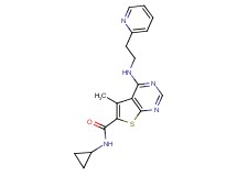N-cyclopropyl-5-methyl-4-{[2-(2-pyridinyl)ethyl]amino}thieno[2,3-d]pyrimidine-6-carboxamide