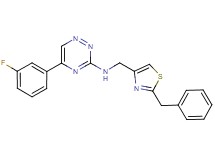 N-[(2-benzyl-1,3-thiazol-4-yl)methyl]-5-(3-fluorophenyl)-1,2,4-triazin-3-amine