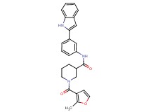 N-[3-(1H-indol-2-yl)phenyl]-1-(2-methyl-3-furoyl)-3-piperidinecarboxamide