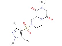 2-methyl-8-[(1,3,5-trimethyl-1H-pyrazol-4-yl)sulfonyl]tetrahydro-2H-pyrazino[1,2-a]pyrazine-1,4(3H,6H)-dione