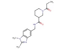 N-[(1,2-dimethyl-1H-benzimidazol-5-yl)methyl]-1-propionyl-3-piperidinecarboxamide