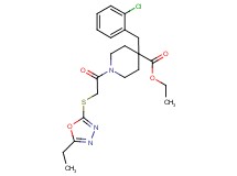 ethyl 4-(2-chlorobenzyl)-1-{[(5-ethyl-1,3,4-oxadiazol-2-yl)thio]acetyl}-4-piperidinecarboxylate