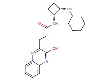 N-[(1S*,2R*)-2-(cyclohexylamino)cyclobutyl]-3-(3-hydroxy-2-quinoxalinyl)propanamide