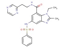 1-ethyl-2-methyl-5-[(phenylsulfonyl)amino]-N-[2-(2-pyrazinyl)ethyl]-1H-benzimidazole-7-carboxamide