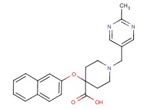 1-[(2-methylpyrimidin-5-yl)methyl]-4-(2-naphthyloxy)piperidine-4-carboxylic acid