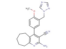 2-amino-4-[4-methoxy-3-(1H-1,2,4-triazol-1-ylmethyl)phenyl]-6,7,8,9-tetrahydro-5H-cyclohepta[b]pyridine-3-carbonitrile