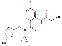 4-chloro-N-cyclopropyl-N-[(1-methyl-1H-pyrazol-4-yl)methyl]-2-(propionylamino)benzamide