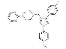 2-(4-{[3-(4-fluorophenyl)-1-(4-methylphenyl)-1H-pyrazol-4-yl]methyl}-1-piperazinyl)pyrimidine