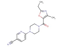 6-{4-[(2-ethyl-4-methyl-1,3-oxazol-5-yl)carbonyl]piperazin-1-yl}nicotinonitrile