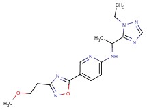 N-[1-(1-ethyl-1H-1,2,4-triazol-5-yl)ethyl]-5-[3-(2-methoxyethyl)-1,2,4-oxadiazol-5-yl]pyridin-2-amine