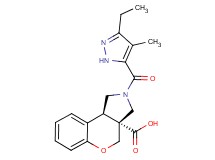(3aR*,9bR*)-2-[(3-ethyl-4-methyl-1H-pyrazol-5-yl)carbonyl]-1,2,3,9b-tetrahydrochromeno[3,4-c]pyrrole-3a(4H)-carboxylic acid