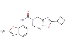 N-[(5-cyclobutyl-1,2,4-oxadiazol-3-yl)methyl]-N-ethyl-N'-(2-methyl-1-benzofuran-7-yl)urea