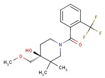 (4S*)-4-(methoxymethyl)-3,3-dimethyl-1-[2-(trifluoromethyl)benzoyl]piperidin-4-ol