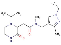 N-[(1-ethyl-3-methyl-1H-pyrazol-4-yl)methyl]-2-(1-isopropyl-3-oxopiperazin-2-yl)-N-methylacetamide