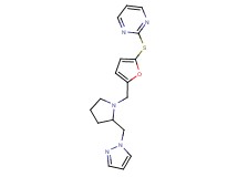 2-[(5-{[2-(1H-pyrazol-1-ylmethyl)pyrrolidin-1-yl]methyl}-2-furyl)thio]pyrimidine