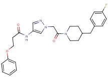 N-(1-{2-[4-(4-fluorobenzyl)-1-piperidinyl]-2-oxoethyl}-1H-pyrazol-4-yl)-3-phenoxypropanamide