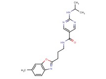 2-(isopropylamino)-N-[3-(6-methyl-1,3-benzoxazol-2-yl)propyl]pyrimidine-5-carboxamide