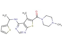 5-methyl-6-[(4-methyl-1-piperazinyl)carbonyl]-N-[1-(2-thienyl)ethyl]thieno[2,3-d]pyrimidin-4-amine