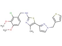 N-(2-chloro-3,4-dimethoxybenzyl)-4-methyl-5-[1-(3-thienylmethyl)-1H-pyrazol-3-yl]-1,3-thiazol-2-amine