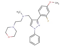 N-{[3-(2-fluoro-4-methoxyphenyl)-1-phenyl-1H-pyrazol-4-yl]methyl}-N-methyl-2-(4-morpholinyl)ethanamine