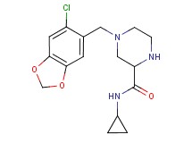 4-[(6-chloro-1,3-benzodioxol-5-yl)methyl]-N-cyclopropyl-2-piperazinecarboxamide