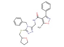 N-({4-benzyl-5-[(tetrahydro-2-furanylmethyl)thio]-4H-1,2,4-triazol-3-yl}methyl)-5-methyl-3-phenyl-4-isoxazolecarboxamide
