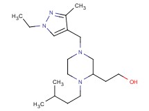 2-[4-[(1-ethyl-3-methyl-1H-pyrazol-4-yl)methyl]-1-(3-methylbutyl)-2-piperazinyl]ethanol