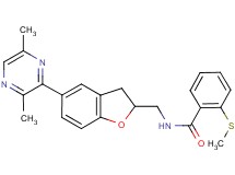 N-{[5-(3,6-dimethyl-2-pyrazinyl)-2,3-dihydro-1-benzofuran-2-yl]methyl}-2-(methylthio)benzamide