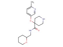 4-[(6-methylpyridin-3-yl)oxy]-N-(tetrahydro-2H-pyran-2-ylmethyl)piperidine-4-carboxamide