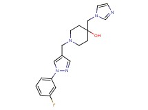 1-{[1-(3-fluorophenyl)-1H-pyrazol-4-yl]methyl}-4-(1H-imidazol-1-ylmethyl)piperidin-4-ol
