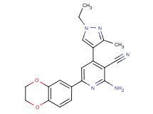 2-amino-6-(2,3-dihydro-1,4-benzodioxin-6-yl)-4-(1-ethyl-3-methyl-1H-pyrazol-4-yl)nicotinonitrile