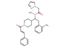 N-methyl-N-(2-(2-methylphenyl)-1-{1-[(2E)-3-phenyl-2-propenoyl]-4-piperidinyl}ethyl)-2-(1H-pyrazol-1-yl)acetamide