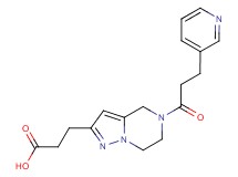 3-{5-[3-(3-pyridinyl)propanoyl]-4,5,6,7-tetrahydropyrazolo[1,5-a]pyrazin-2-yl}propanoic acid