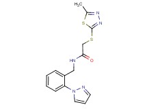 2-[(5-methyl-1,3,4-thiadiazol-2-yl)thio]-N-[2-(1H-pyrazol-1-yl)benzyl]acetamide