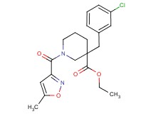 ethyl 3-(3-chlorobenzyl)-1-[(5-methyl-3-isoxazolyl)carbonyl]-3-piperidinecarboxylate
