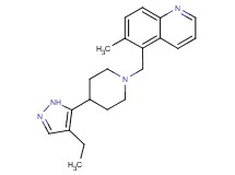 5-{[4-(4-ethyl-1H-pyrazol-5-yl)piperidin-1-yl]methyl}-6-methylquinoline