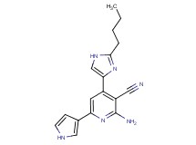 2-amino-4-(2-butyl-1H-imidazol-4-yl)-6-(1H-pyrrol-3-yl)nicotinonitrile