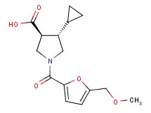 (3S*,4S*)-4-cyclopropyl-1-[5-(methoxymethyl)-2-furoyl]-3-pyrrolidinecarboxylic acid