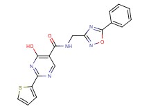 4-hydroxy-N-[(5-phenyl-1,2,4-oxadiazol-3-yl)methyl]-2-(2-thienyl)pyrimidine-5-carboxamide