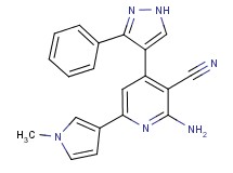 2-amino-6-(1-methyl-1H-pyrrol-3-yl)-4-(3-phenyl-1H-pyrazol-4-yl)nicotinonitrile