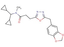 3-[5-(1,3-benzodioxol-5-ylmethyl)-1,3,4-oxadiazol-2-yl]-N-(dicyclopropylmethyl)-N-methylpropanamide